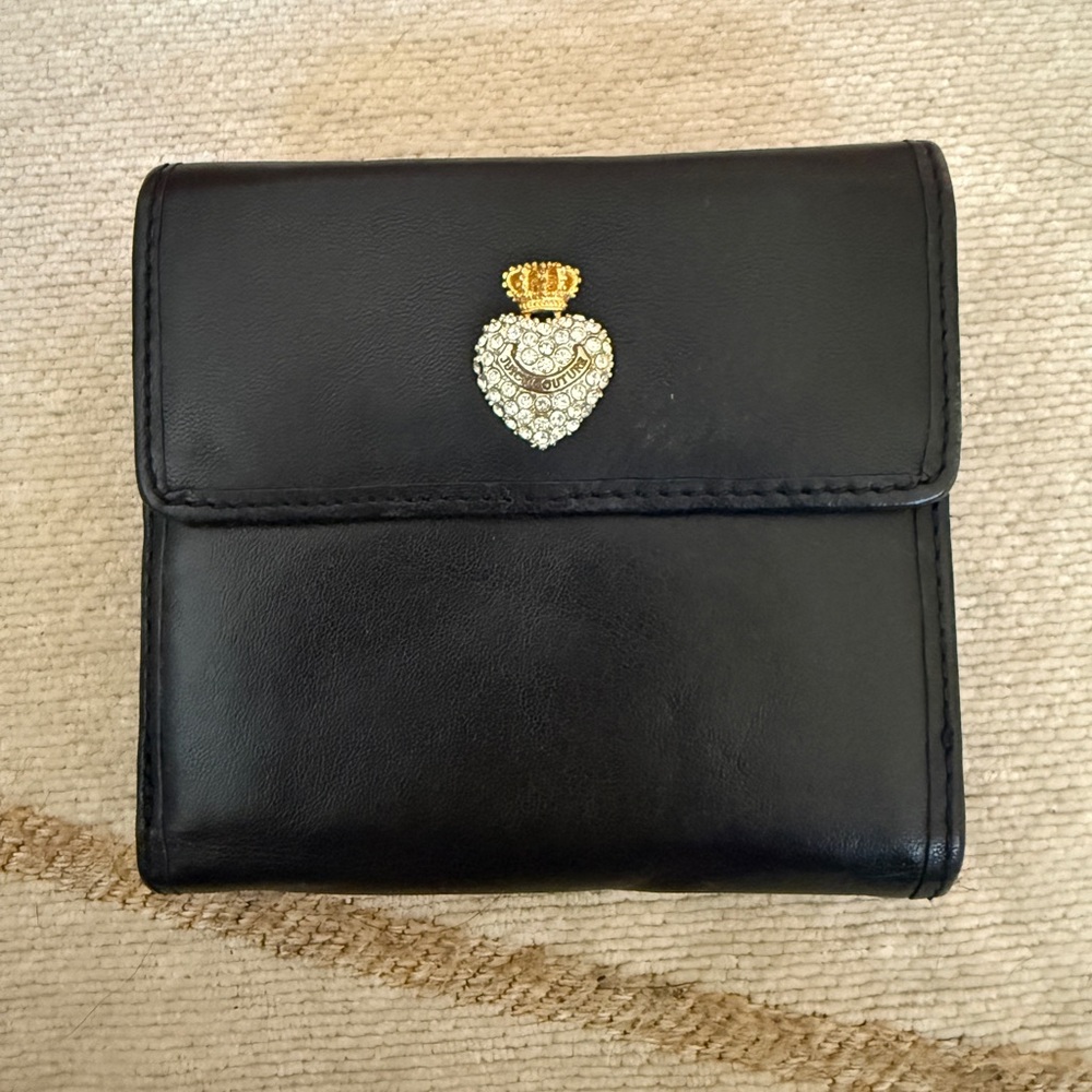 Juicy Couture Vintage Black Leather Bifold Wallet